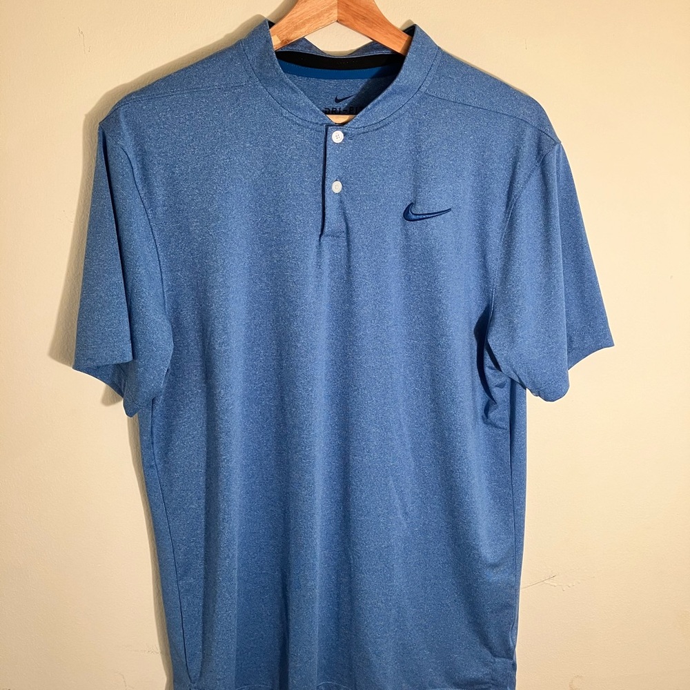 Nike Men’s Blue Mock Neck Polo (Size S)
